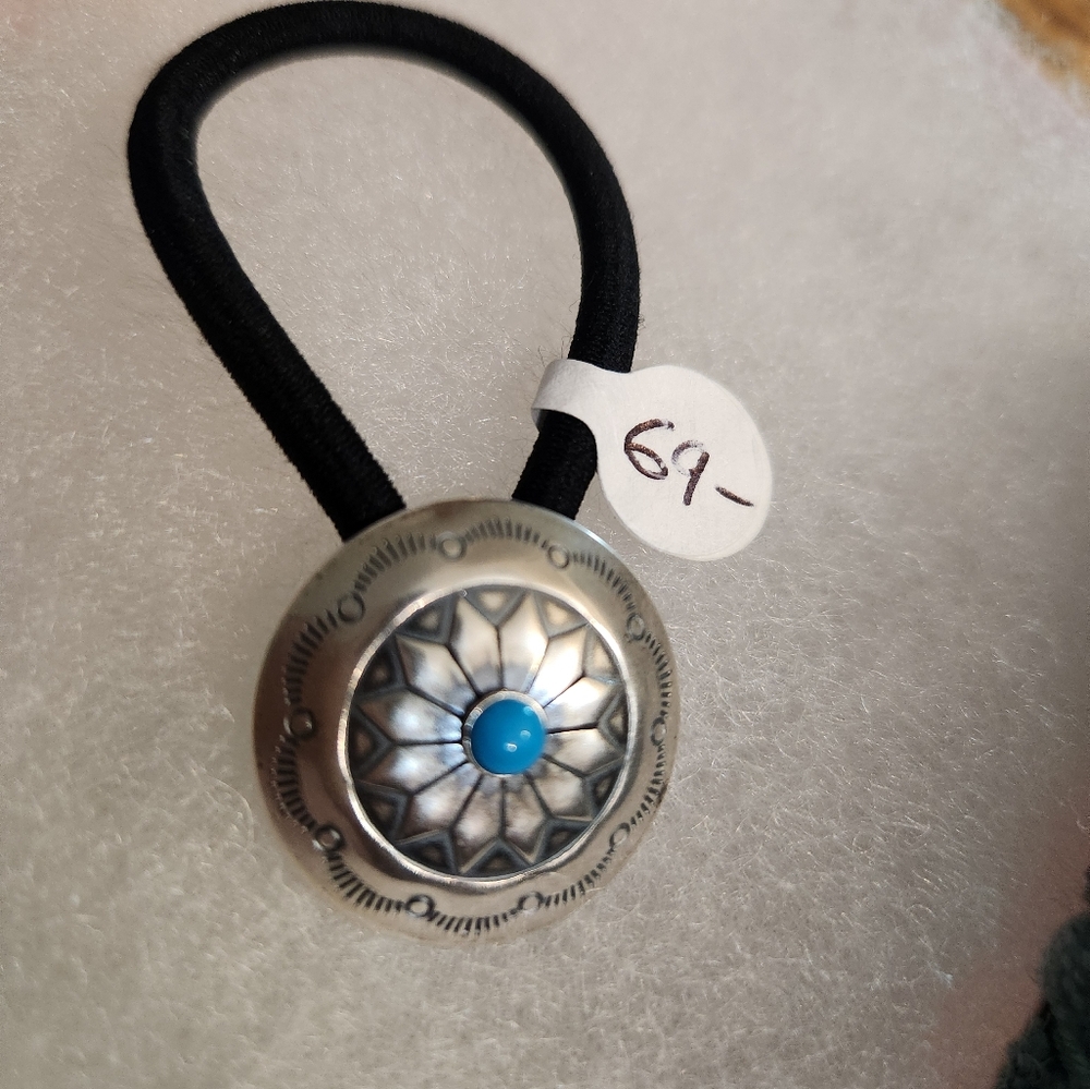 Silver and Turquoise Hair Tie